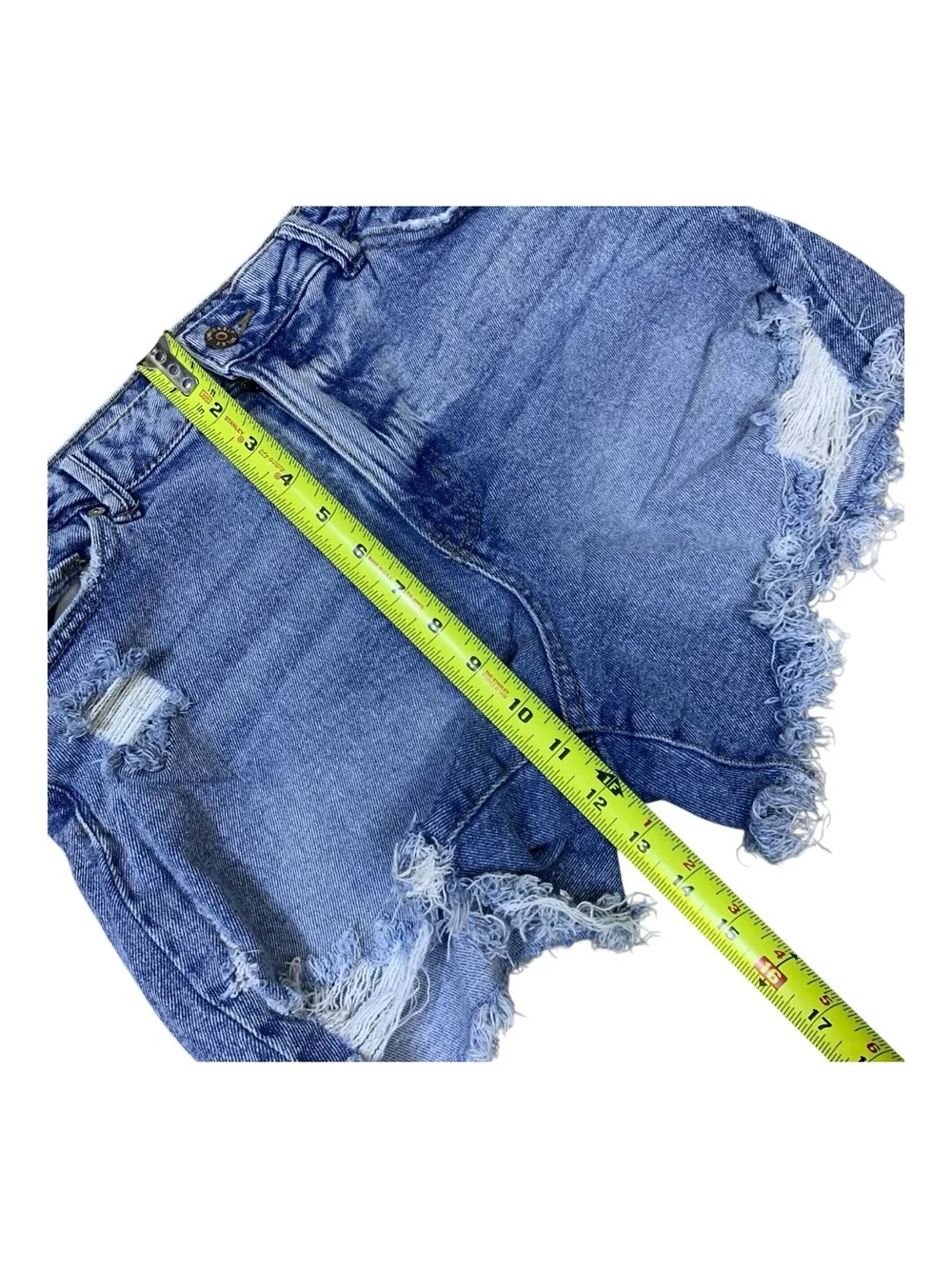 Sincerely Jules Light Wash Distressed Denim Shorts Stretch Cut Off‎ Size 11-12